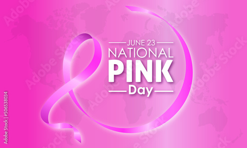 National Pink Day. June 23. Femininity, sensitivity and tenderness awareness concept for banner, poster, card and background design.