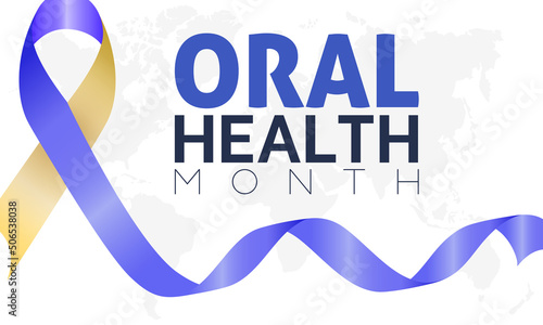 Oral Health Month in every June. Annual health awareness concept for banner, poster, card and background design.