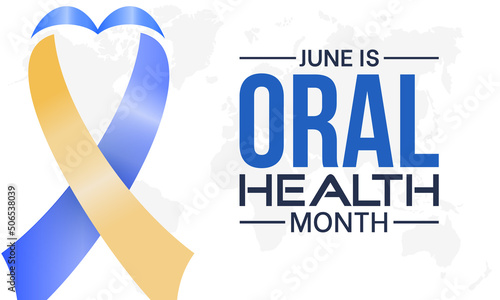 Oral Health Month in every June. Annual health awareness concept for banner, poster, card and background design.