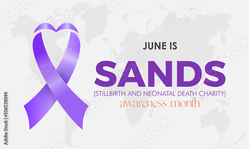Sands (stillbirth and neonatal death charity) awareness month. Every june stillbirth awareness concept for banner, poster, card and background design.