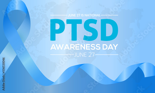 PTSD awareness day. June 27. Annual health awareness concept for banner, poster, card and background design. photo