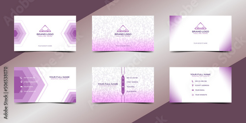 Luxury and elegant white purple modern business card template set