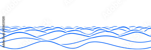 Vector drawing of waves on the sea, natural background