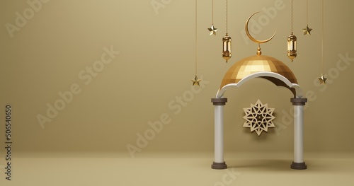 3D rendering Islamic Background