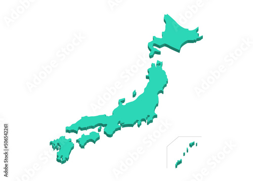 立体的な日本地図