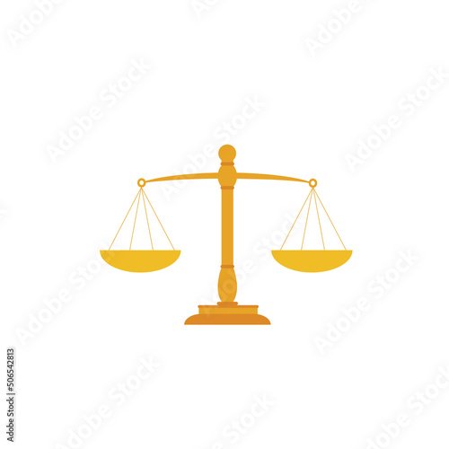 Justice scale, judge's hammer, law book, concept of court judgment to demand justice and punishment.