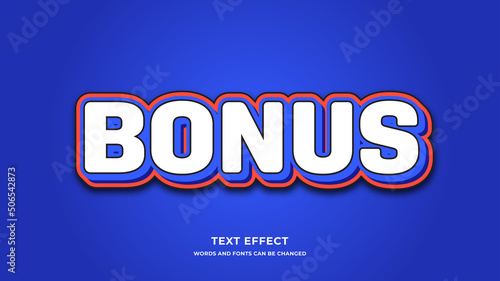 Editable 3D style bonus text effects