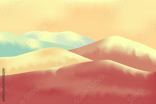 Nature mountain pastel color landscape backgound vector
