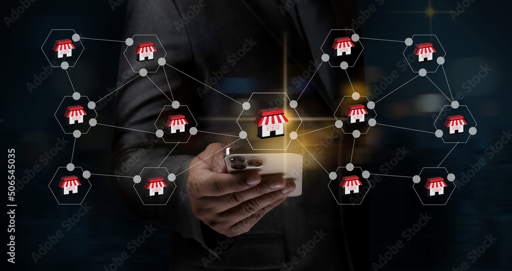 FRANCHISE Marketing Branding Retail and Business Work Mission Concept franchise  marketing system in global network connection Modern technology business  Photos | Adobe Stock