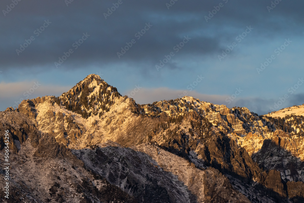 Alpine Utah Winter Mountain Sunset