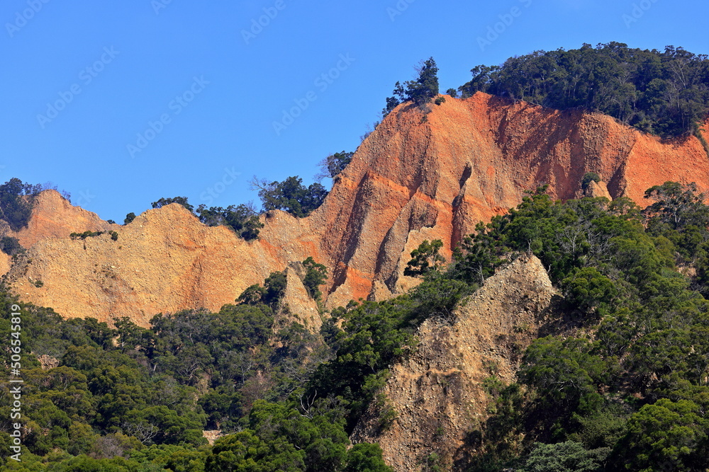 Fototapeta premium Huoyanshan Nature Reserve, Beautiful landscape at Miaoli Sanyi, Taiwan