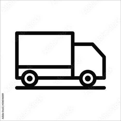 Simple truck silhouette, delivery icon, on white background, eps 10.
