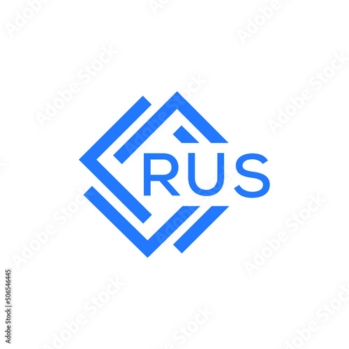 RUS technology letter logo design on white  background. RUS creative initials technology letter logo concept. RUS technology letter design.
