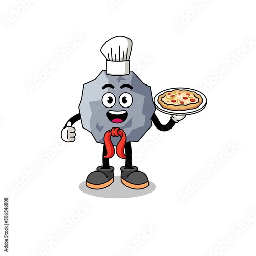 Illustration of stone as an italian chef