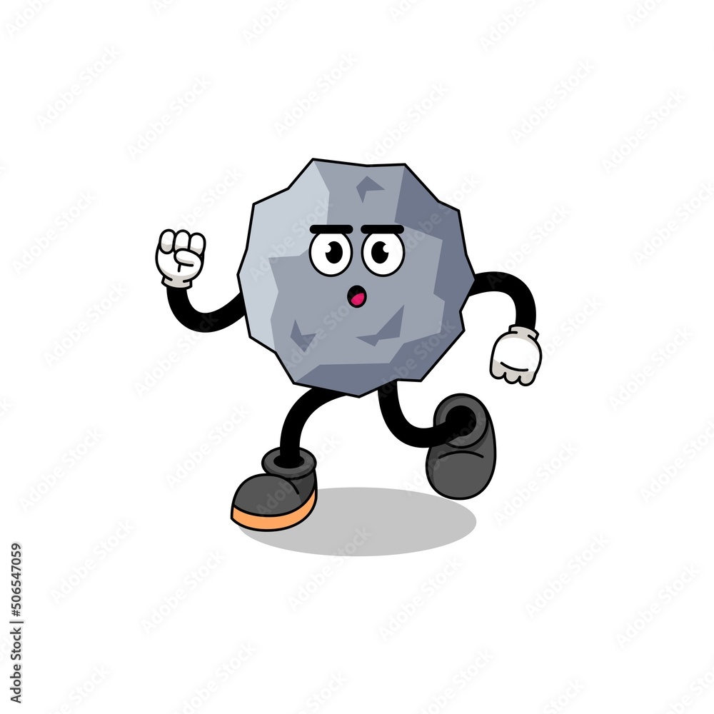 running stone mascot illustration