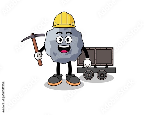 Mascot Illustration of stone miner