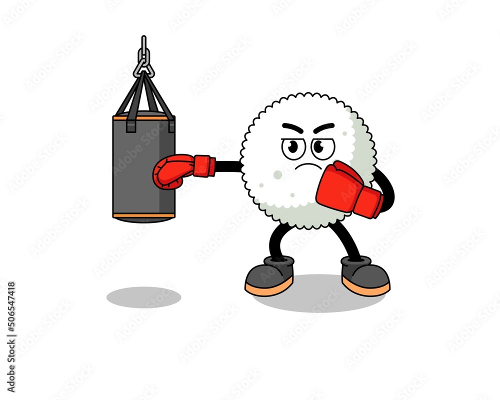Illustration of rice ball boxer