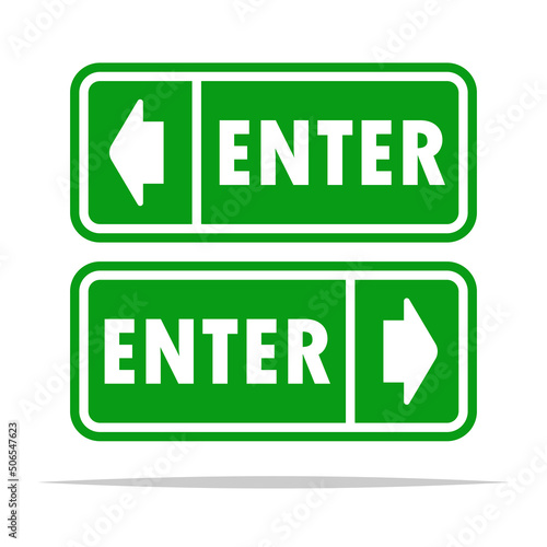 Left and right enter signs vector isolated