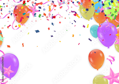 Celebrations Colorful bright confetti isolated on background. Festive vector illustration