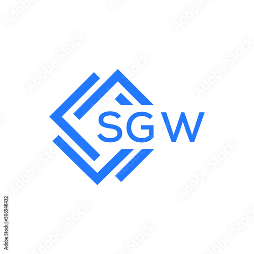 SGW technology letter logo design on white  background. SGW creative initials technology letter logo concept. SGW technology letter design. photo