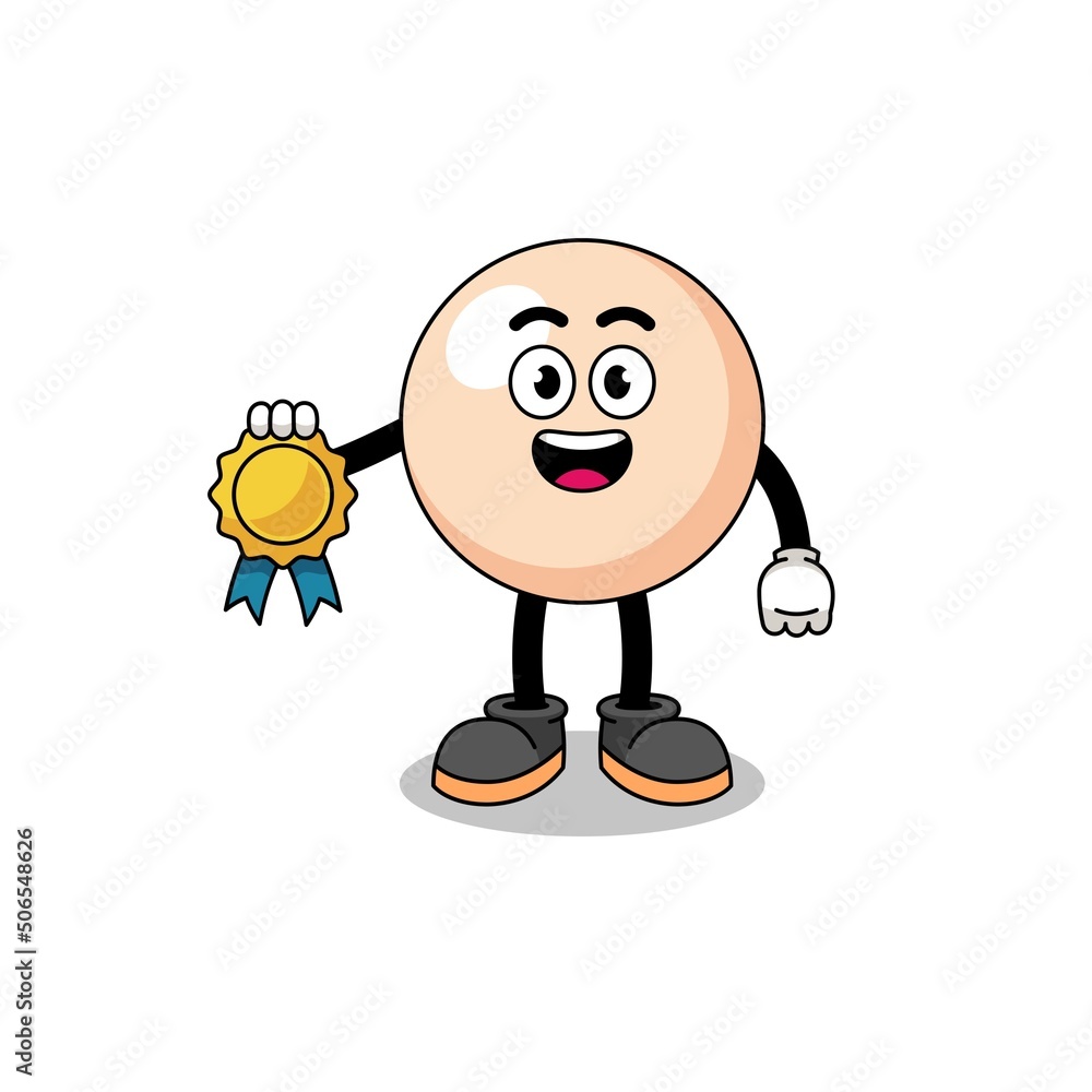 pearl cartoon illustration with satisfaction guaranteed medal pearl cartoon illustration with satisfaction guaranteed medal