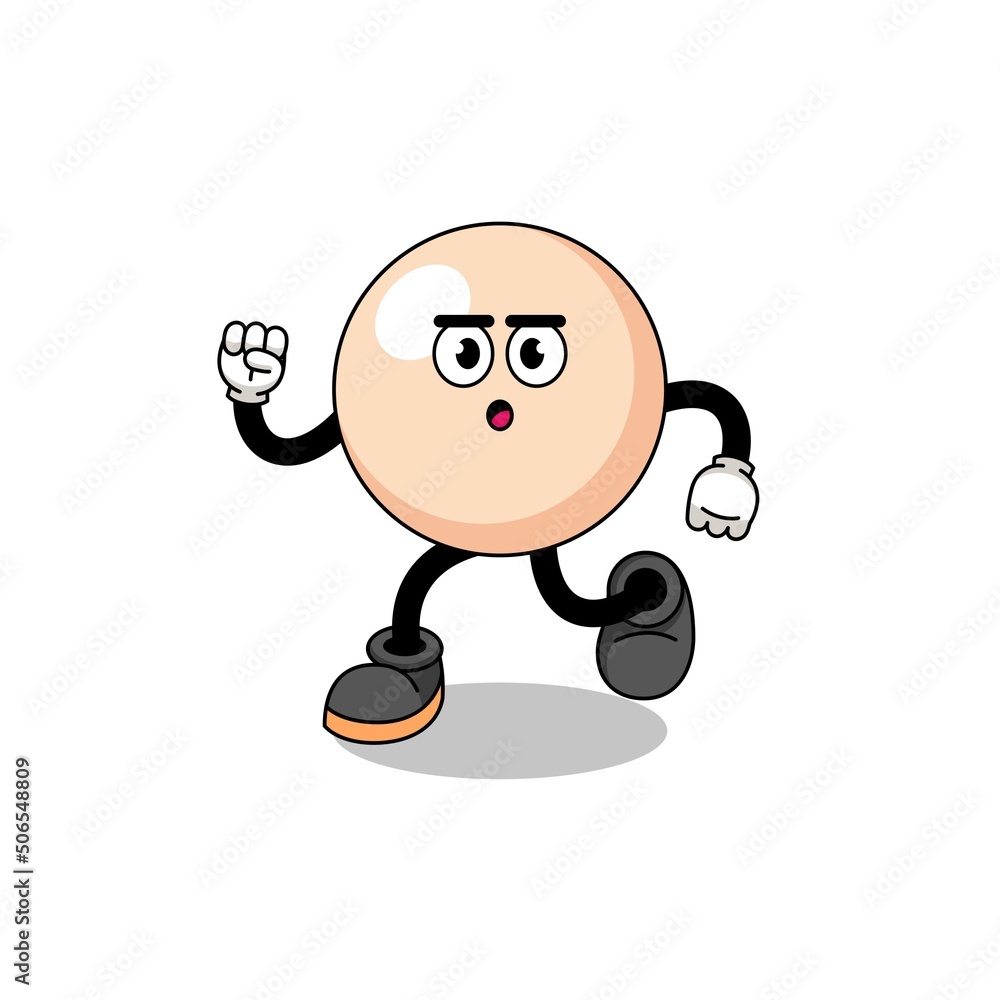 running pearl mascot illustration running pearl mascot illustration