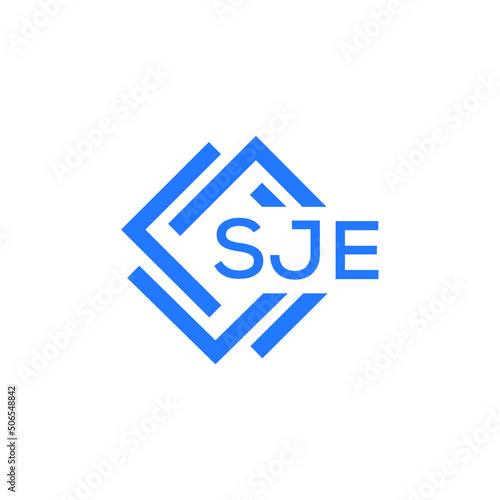 SJE technology letter logo design on white  background. SJE creative initials technology letter logo concept. SJE technology letter design.
 photo