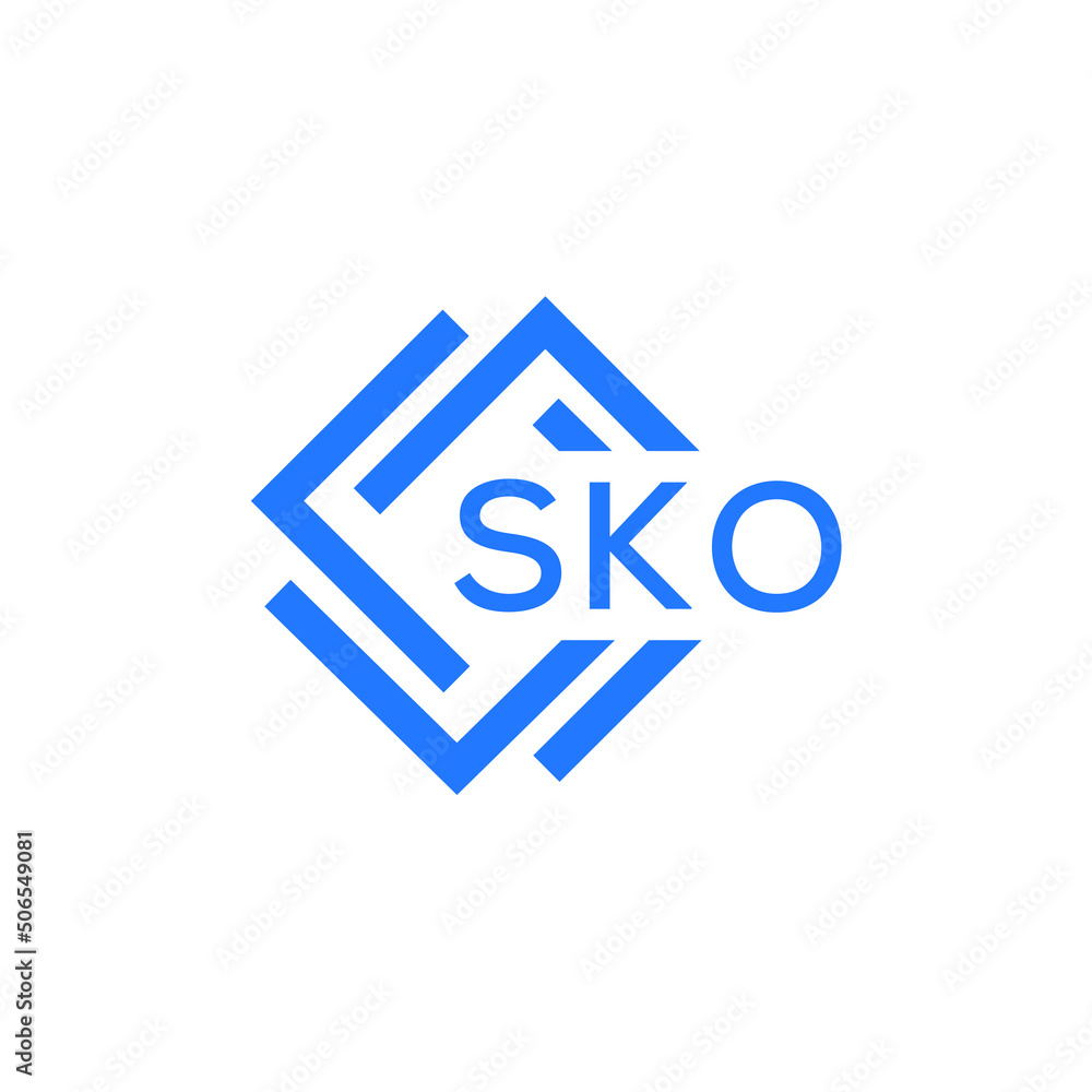 SKO technology letter logo design on white  background. SKO creative initials technology letter logo concept. SKO technology letter design.
