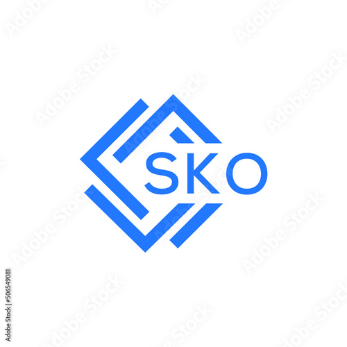 SKO technology letter logo design on white background. SKO creative initials technology letter logo concept. SKO technology letter design. 