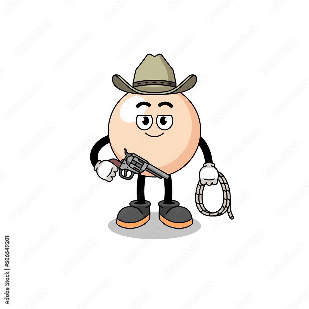 Character mascot of pearl as a cowboy Character mascot of pearl as a cowboy