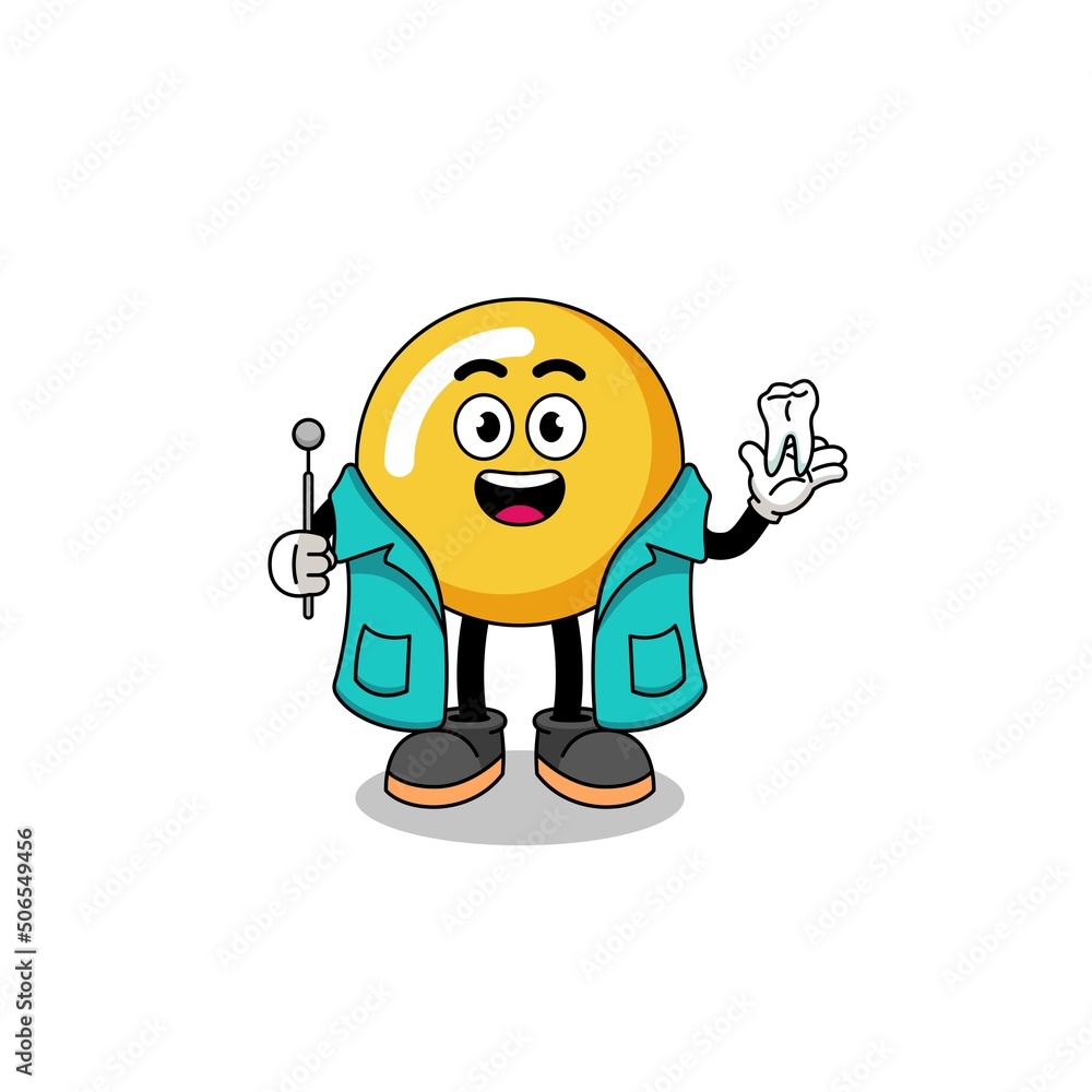 Illustration of egg yolk mascot as a dentist Illustration of egg yolk mascot as a dentist