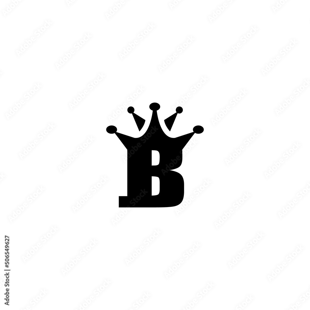 letter B logo template king crown illustration design vector