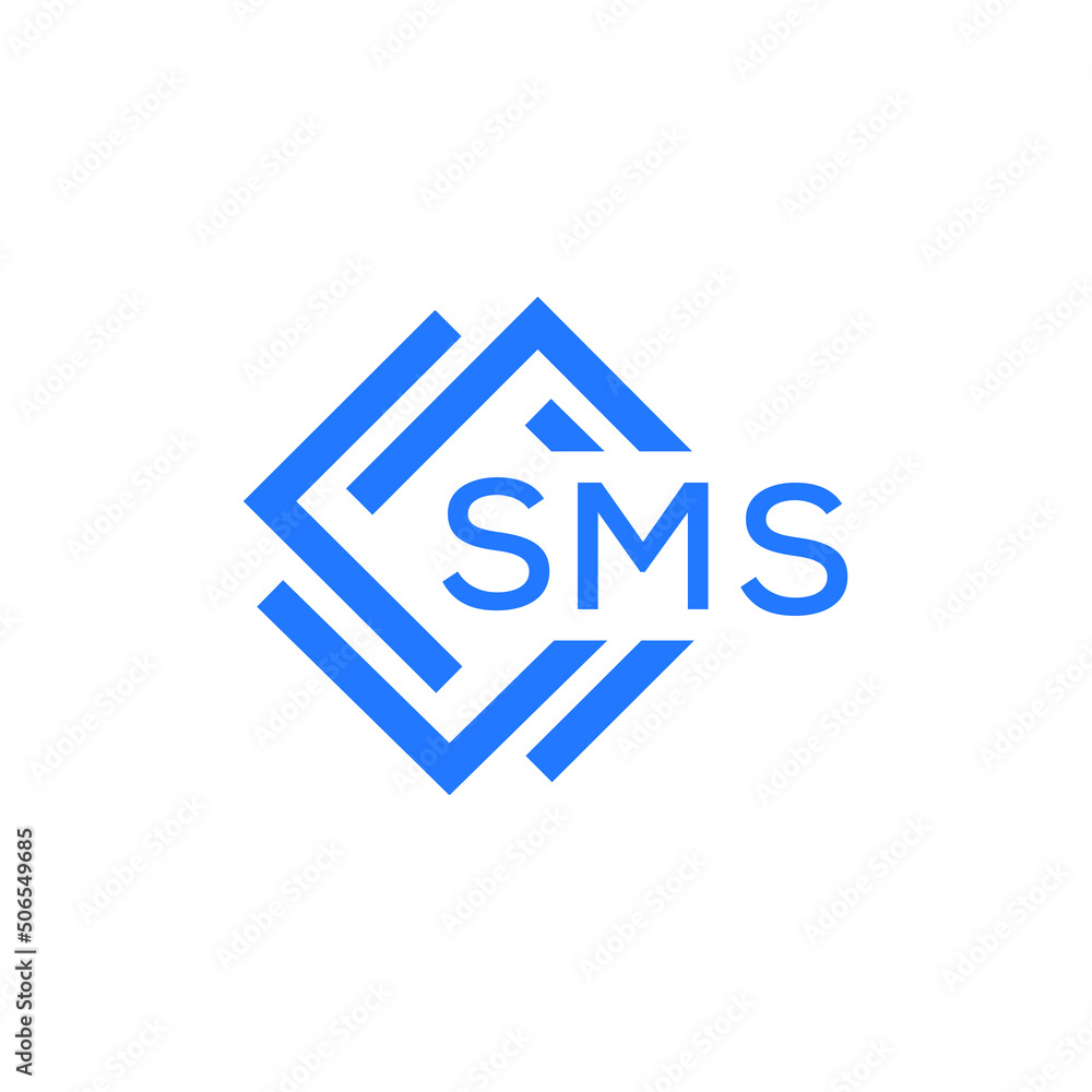 SMS technology letter logo design on white  background. SMS creative initials technology letter logo concept. SMS technology letter design.
