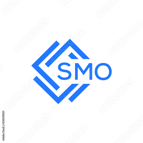 SMO technology letter logo design on white  background. SMO creative initials technology letter logo concept. SMO technology letter design.
