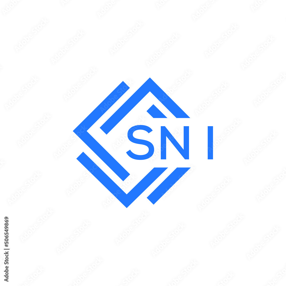 SNI technology letter logo design on white  background. SNI creative initials technology letter logo concept. SNI technology letter design.