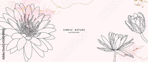 Luxury golden lotus background wall art vector design home decorate 