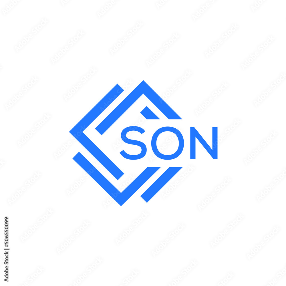 SON technology letter logo design on white  background. SON creative initials technology letter logo concept. SON technology letter design.