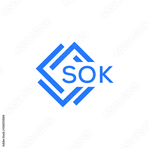 SOK technology letter logo design on white  background. SOK creative initials technology letter logo concept. SOK technology letter design.