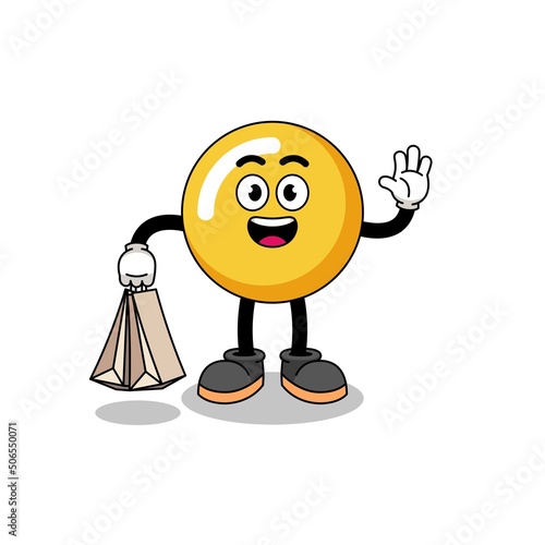 Cartoon of egg yolk shopping