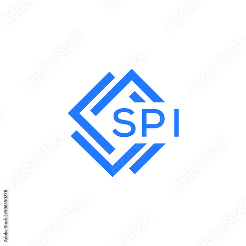 SPI technology letter logo design on white  background. SPI creative initials technology letter logo concept. SPI technology letter design.