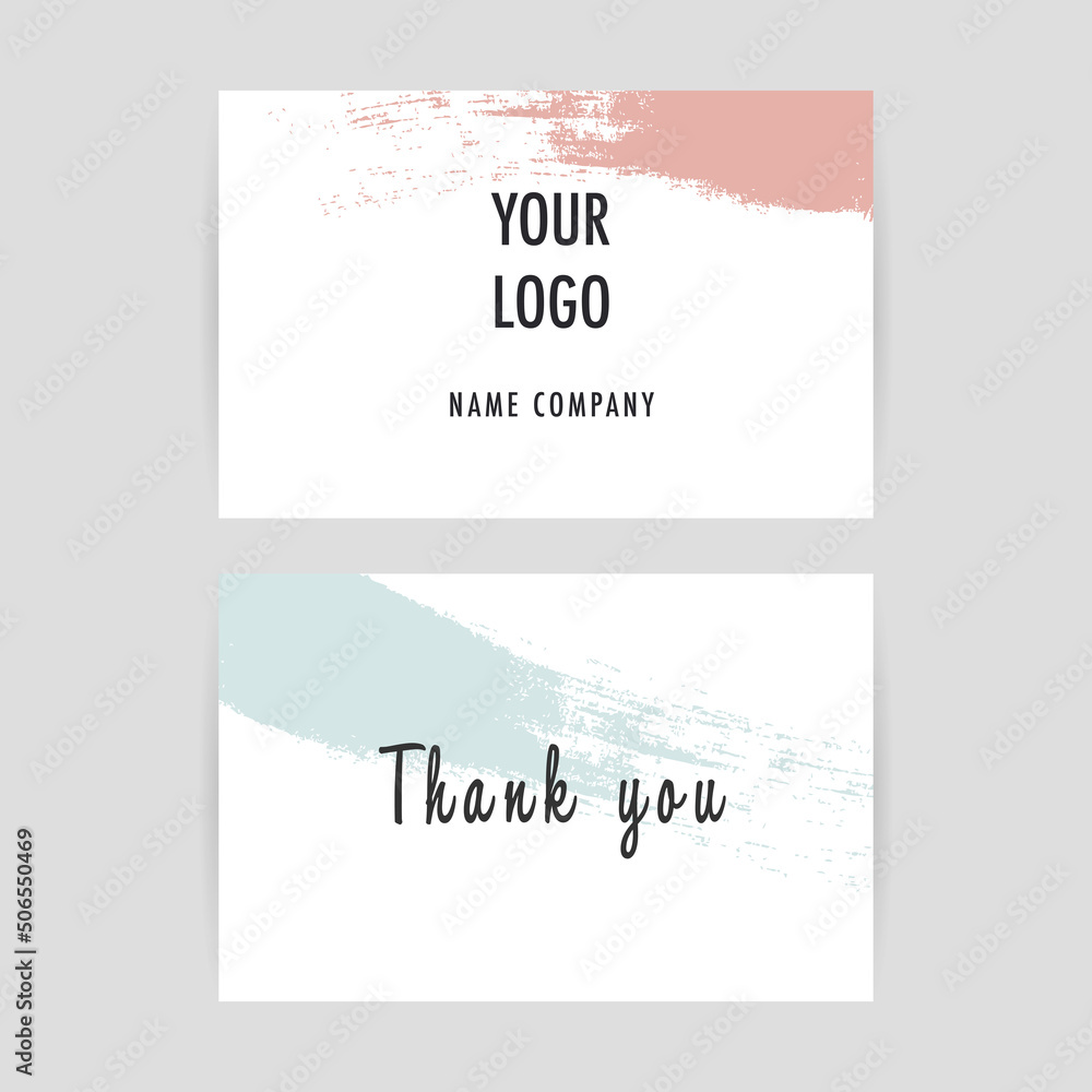 Fototapeta premium Abstract modern watercolor brush. Minimal business card.