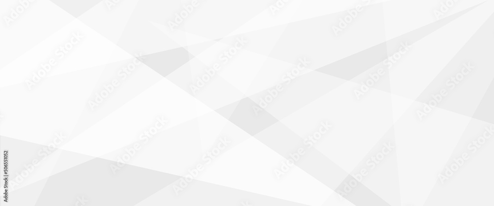 Obraz premium Abstract white Geometric banner design background, Abstract banner of translucent triangles in white colors, white and grey background. space design concept. Decorative web layout or poster, banner.