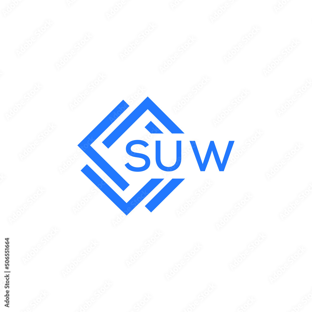SUW technology letter logo design on white  background. SUW creative initials technology letter logo concept. SUW technology letter design.