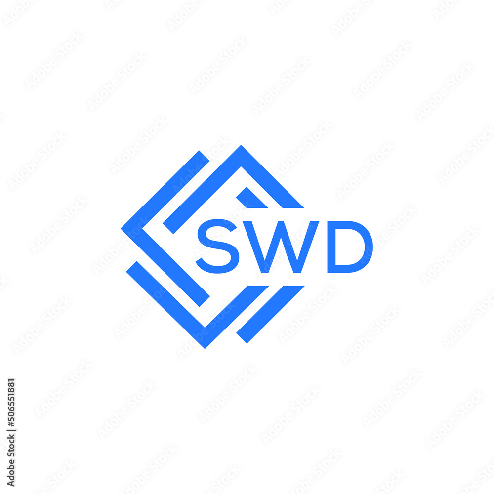 SWD technology letter logo design on white  background. SWD creative initials technology letter logo concept. SWD technology letter design.