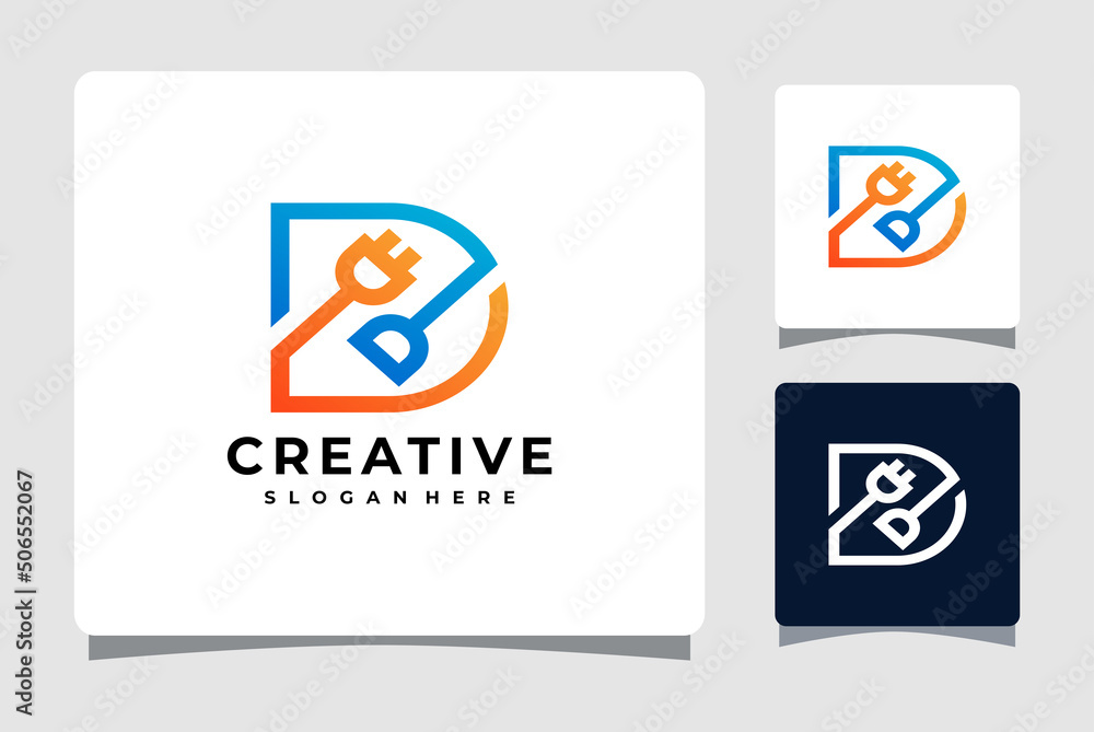 Letter D Electric Plug Logo Template Design Inspiration Letter D Electric Plug Logo Template Design Inspiration