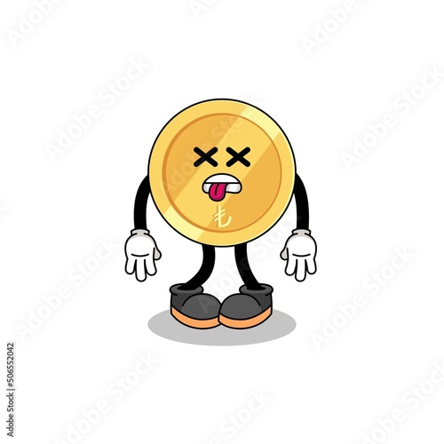 turkish lira mascot illustration is dead