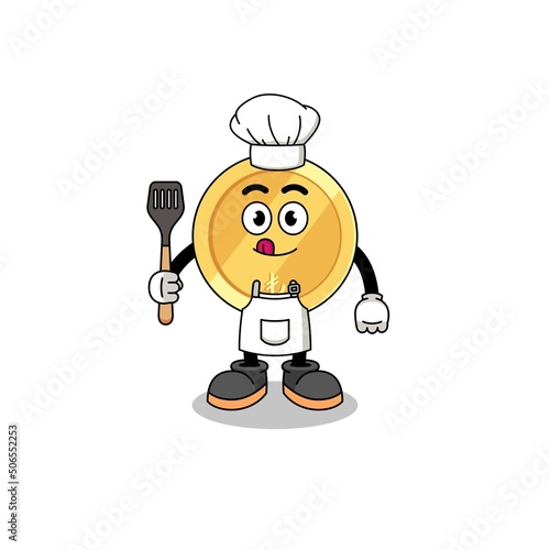 Mascot Illustration of turkish lira chef