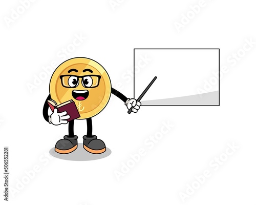 Mascot cartoon of turkish lira teacher