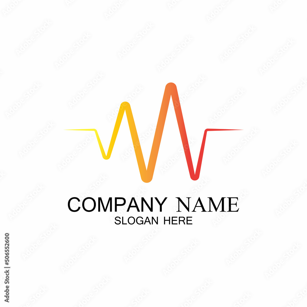 Pulse line ilustration vector template Pulse line ilustration vector template
