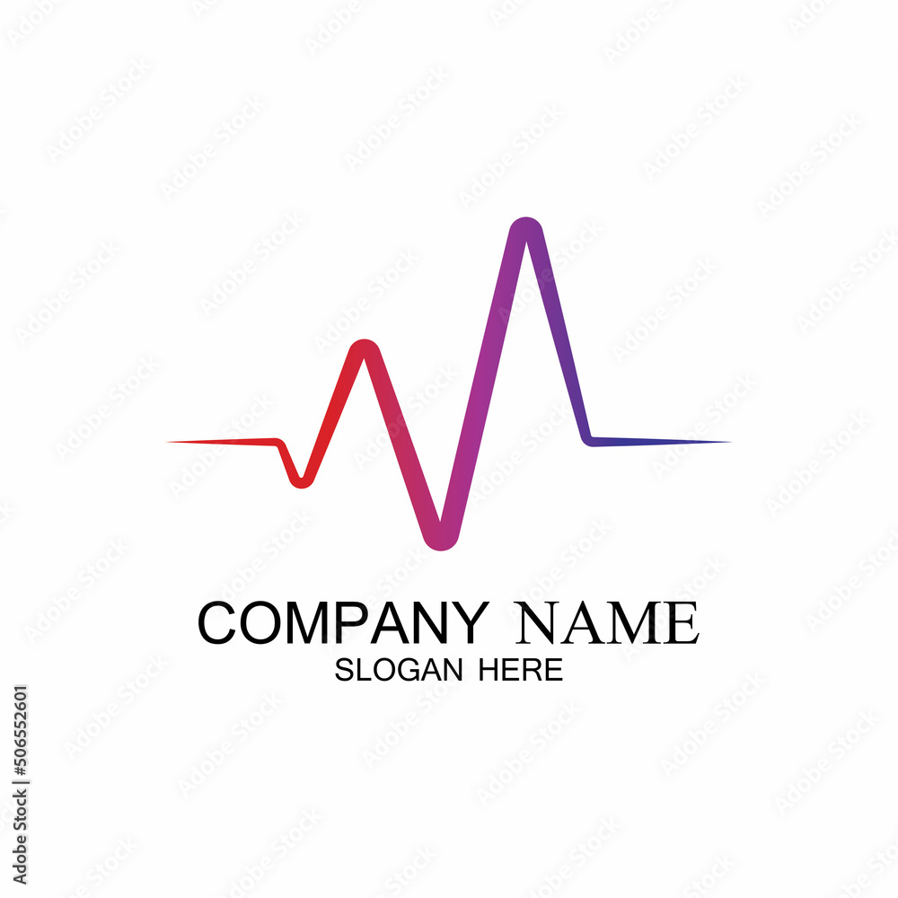 Pulse line ilustration vector template Pulse line ilustration vector template